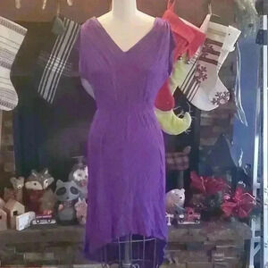 Bias cut striped knit dress